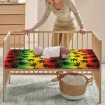 Cannabis Rasta Pattern Print Baby Crib Sheet
