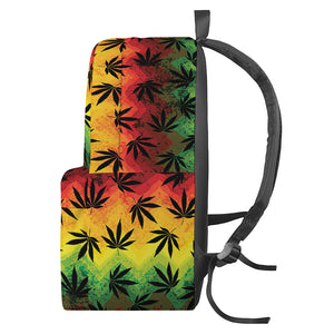 Cannabis Rasta Pattern Print Backpack