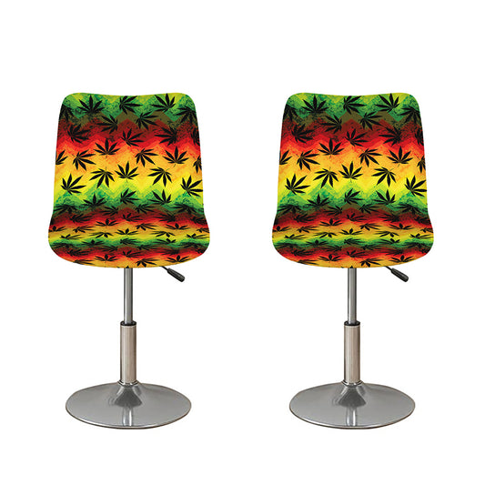 Cannabis Rasta Pattern Print Bar Stool Covers