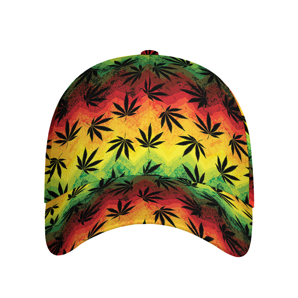 Cannabis Rasta Pattern Print Baseball Cap