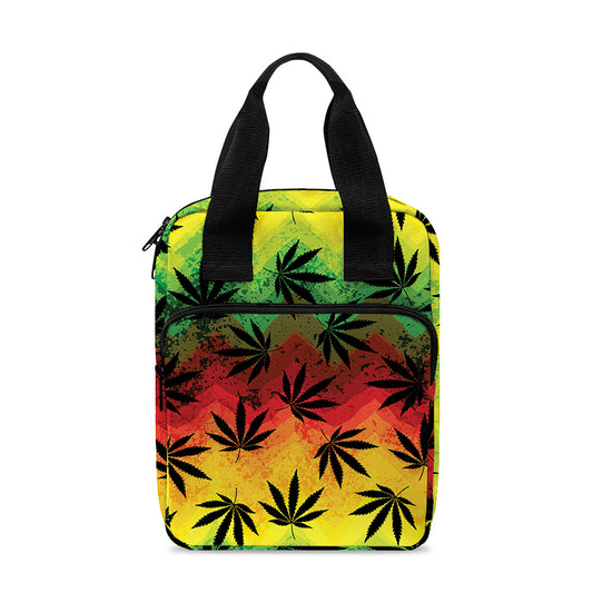 Cannabis Rasta Pattern Print Bible Tote Bag