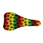 Cannabis Rasta Pattern Print Bicycle Seat Cover