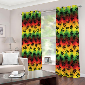 Cannabis Rasta Pattern Print Blackout Grommet Curtains