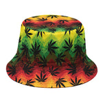 Cannabis Rasta Pattern Print Bucket Hat