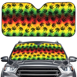 Cannabis Rasta Pattern Print Car Windshield Sun Shade