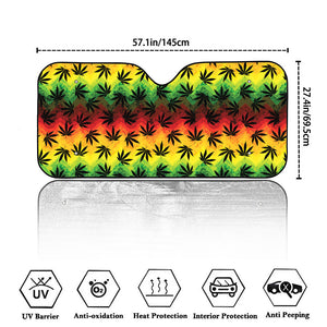 Cannabis Rasta Pattern Print Car Windshield Sun Shade