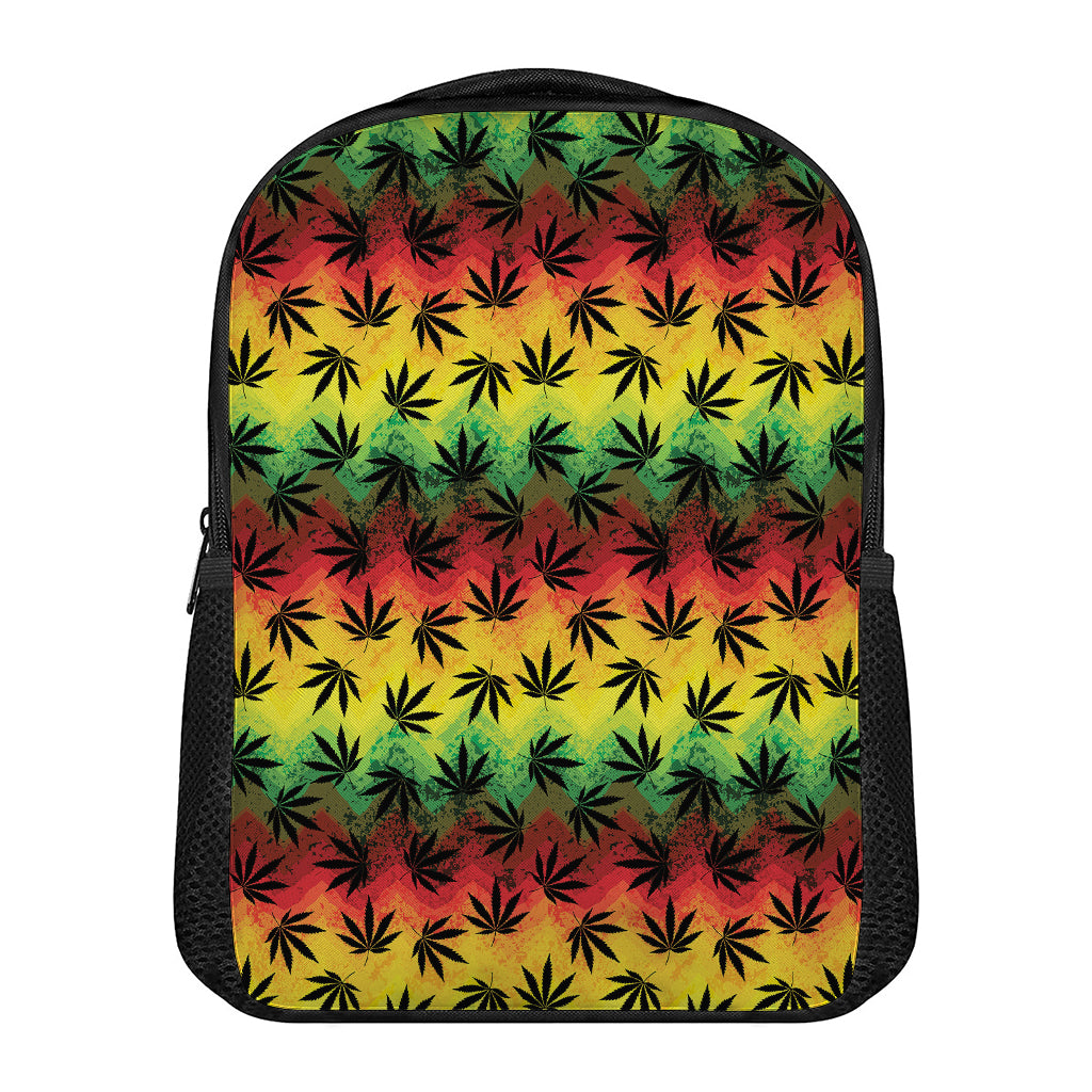 Cannabis Rasta Pattern Print Casual Backpack