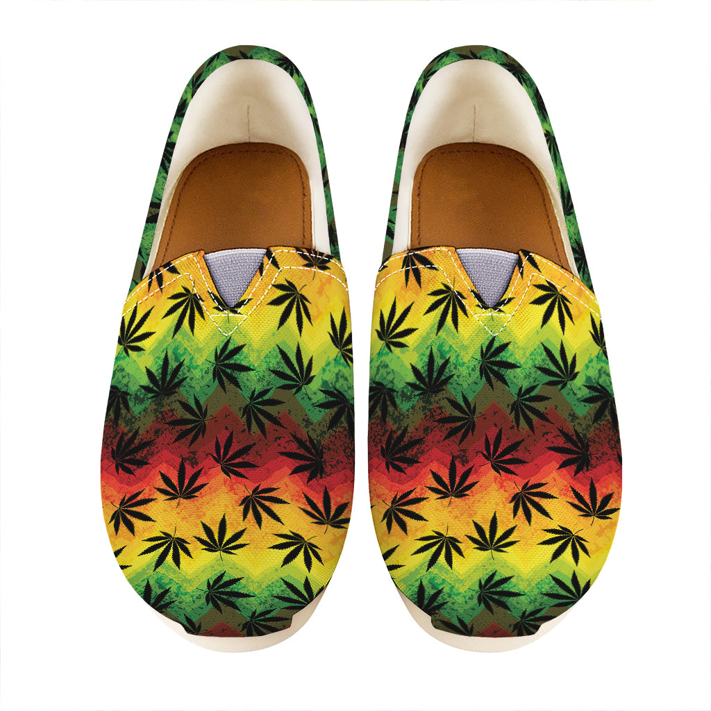 Cannabis Rasta Pattern Print Casual Shoes