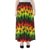 Cannabis Rasta Pattern Print Chiffon Maxi Skirt