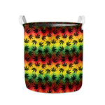 Cannabis Rasta Pattern Print Collapsible Laundry Basket