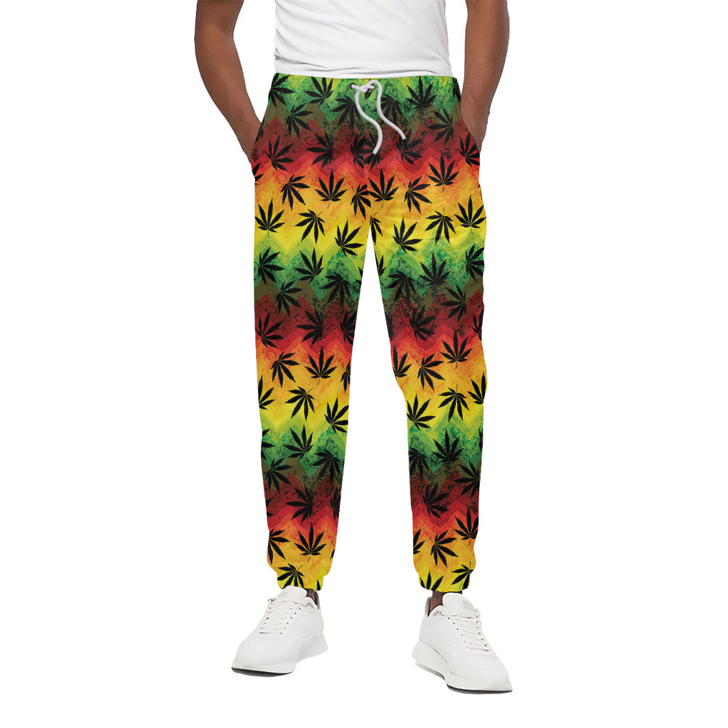 Cannabis Rasta Pattern Print Cotton Pants