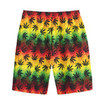 Cannabis Rasta Pattern Print Cotton Shorts