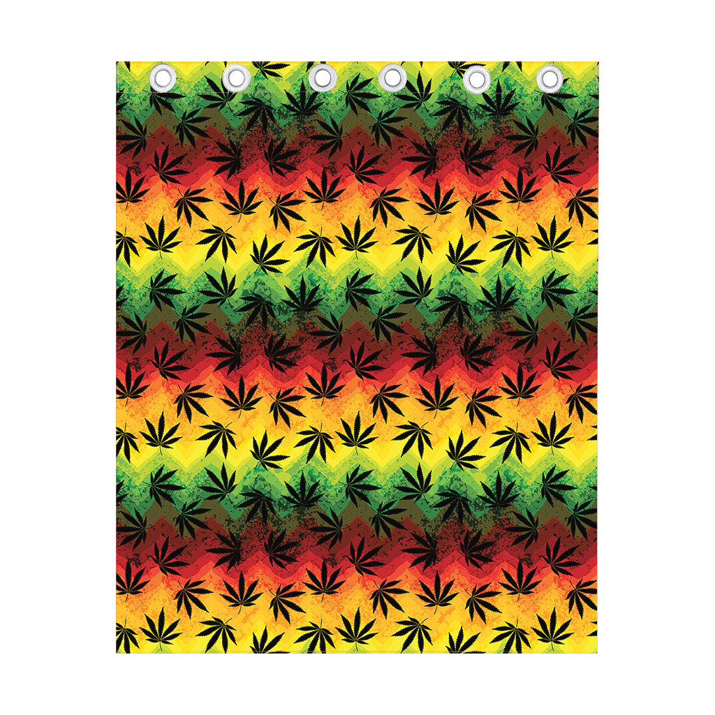 Cannabis Rasta Pattern Print Curtain