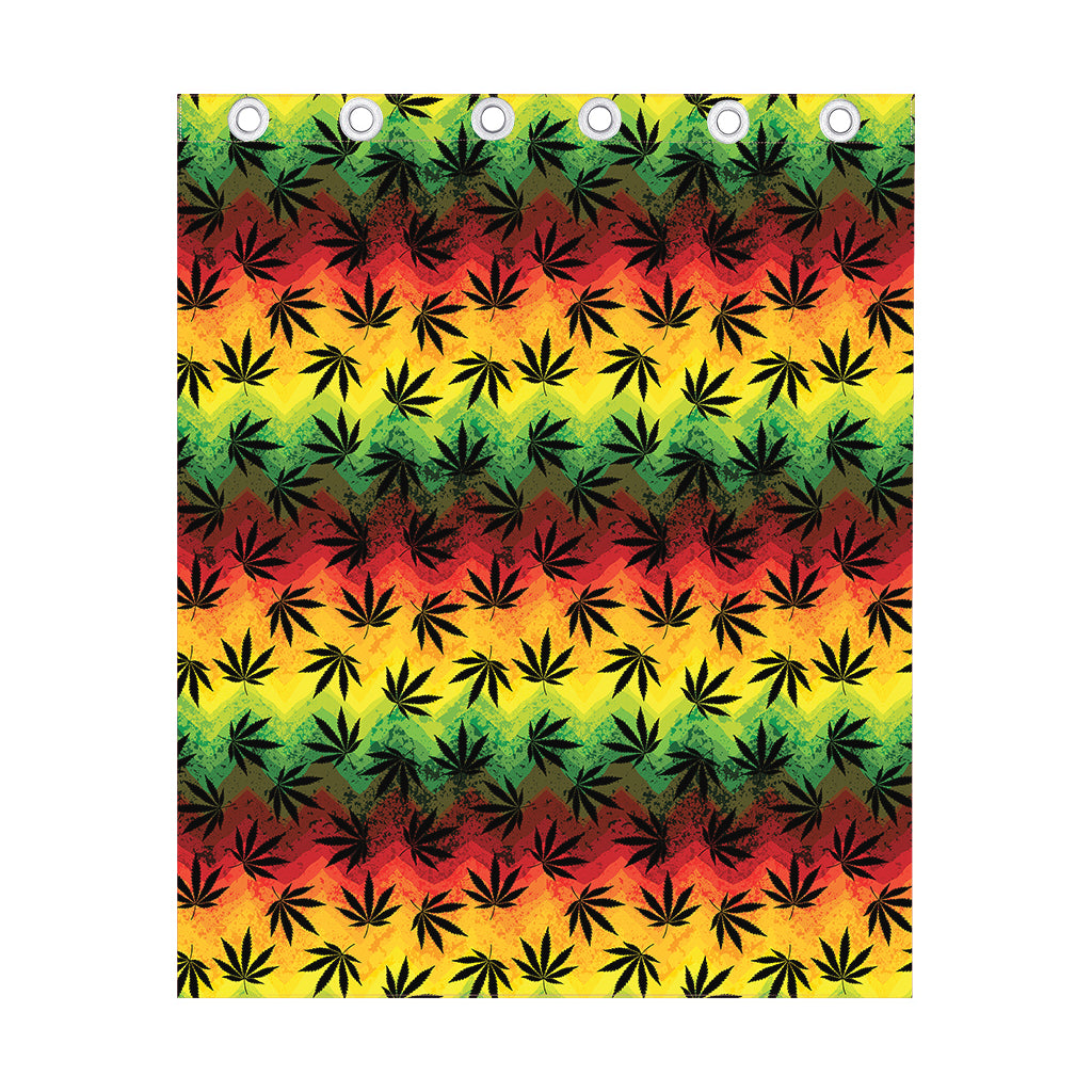 Cannabis Rasta Pattern Print Curtain