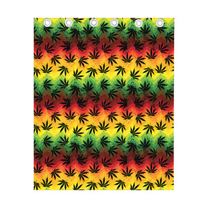 Cannabis Rasta Pattern Print Curtain