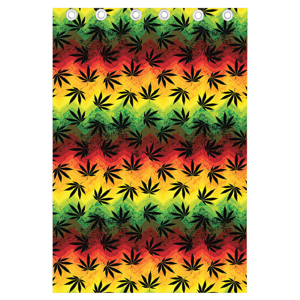 Cannabis Rasta Pattern Print Curtain