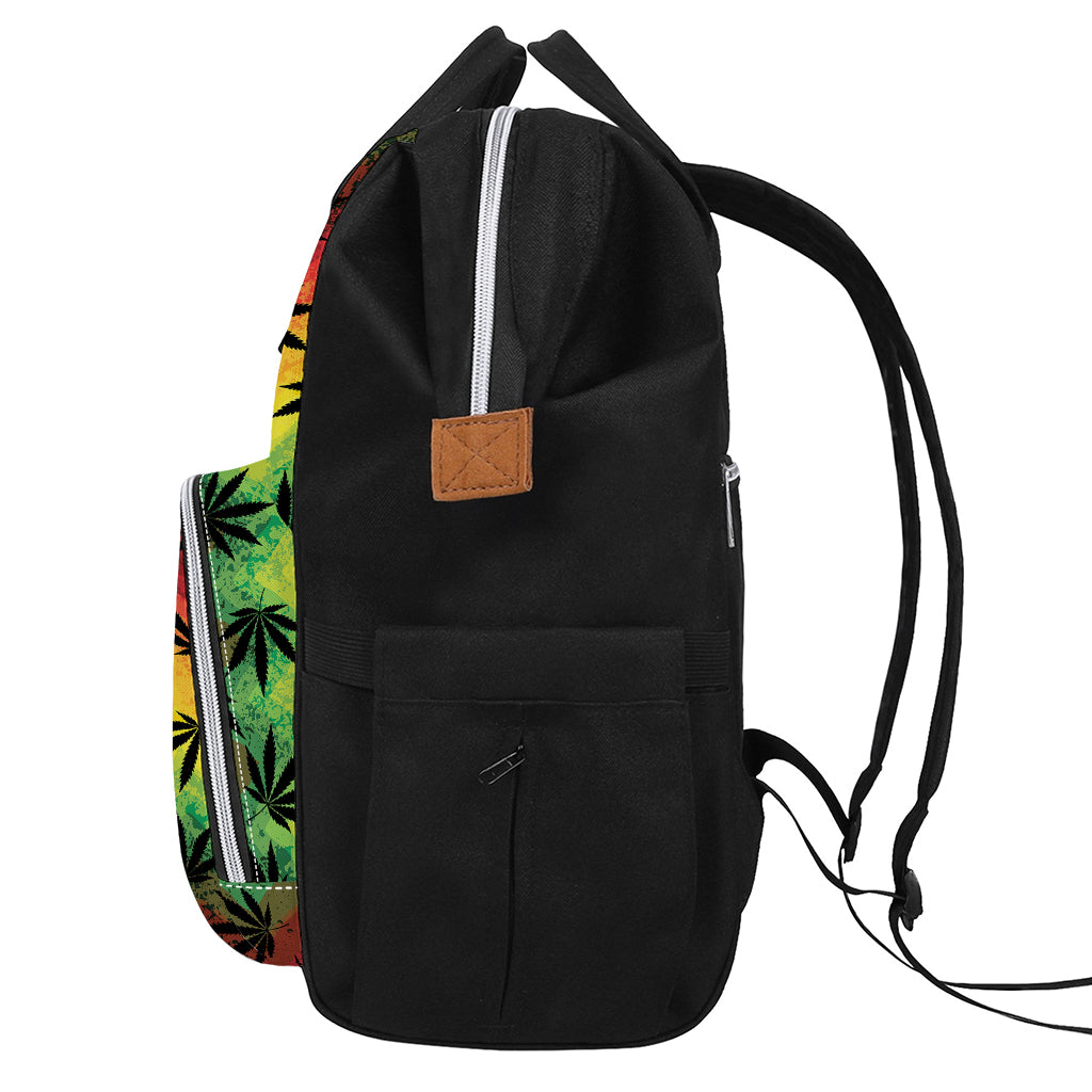 Cannabis Rasta Pattern Print Diaper Bag