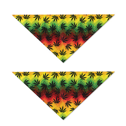 Cannabis Rasta Pattern Print Dog Bandana
