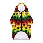 Cannabis Rasta Pattern Print Dog Zip Up Hoodie