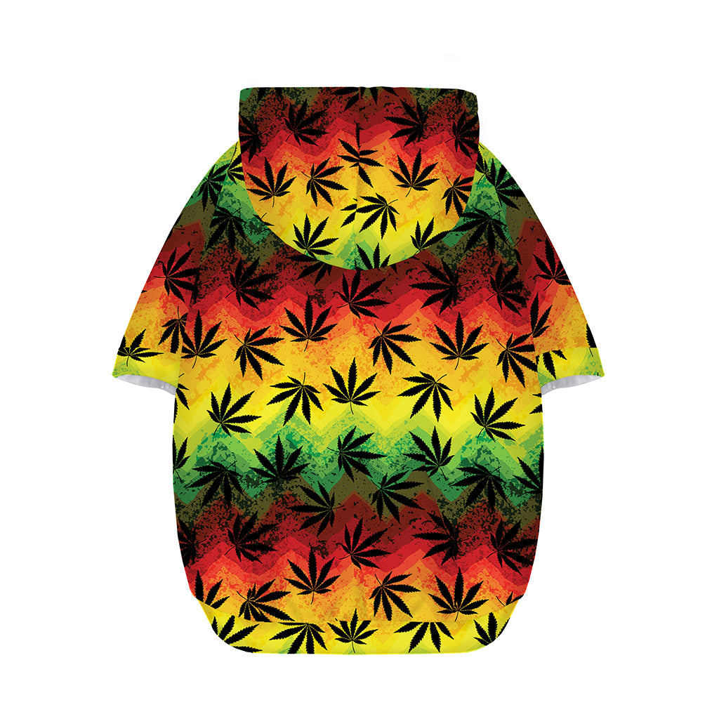 Cannabis Rasta Pattern Print Dog Zip Up Hoodie