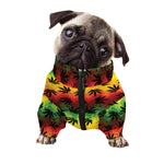 Cannabis Rasta Pattern Print Dog Zip Up Jacket