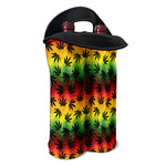 Cannabis Rasta Pattern Print Double Neoprene Wine Tote