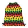 Cannabis Rasta Pattern Print Drawstring Bag