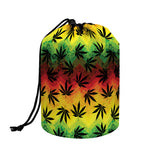 Cannabis Rasta Pattern Print Drawstring Makeup Bag