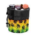 Cannabis Rasta Pattern Print Drawstring Makeup Bag