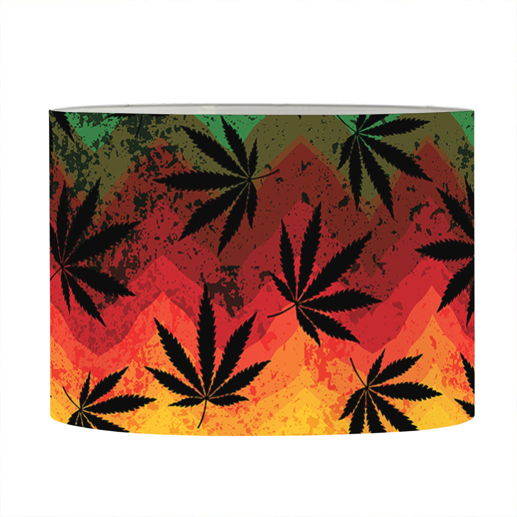 Cannabis Rasta Pattern Print Drum Lamp Shade