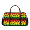 Cannabis Rasta Pattern Print Duffel Bag
