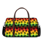Cannabis Rasta Pattern Print Duffle Bag