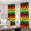 Cannabis Rasta Pattern Print Extra Wide Grommet Curtains