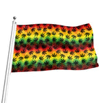 Cannabis Rasta Pattern Print Flag