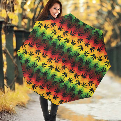 Cannabis Rasta Pattern Print Foldable Umbrella