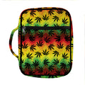 Cannabis Rasta Pattern Print Front Pocket Bible Bag