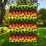 Cannabis Rasta Pattern Print Garden Flag