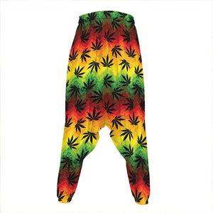 Cannabis Rasta Pattern Print Hammer Pants