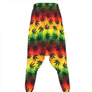 Cannabis Rasta Pattern Print Hammer Pants