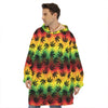 Cannabis Rasta Pattern Print Hoodie Blanket