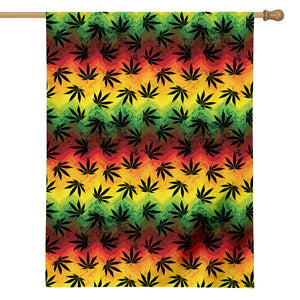 Cannabis Rasta Pattern Print House Flag