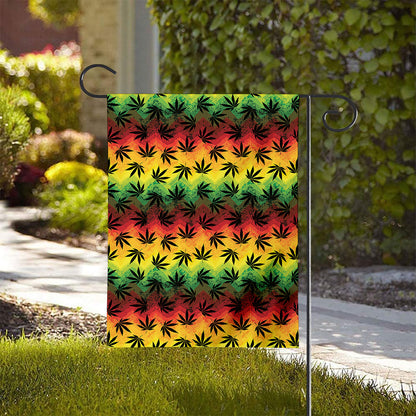 Cannabis Rasta Pattern Print House Flag