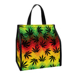 Cannabis Rasta Pattern Print Insulated Lunch Tote