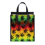 Cannabis Rasta Pattern Print Insulated Lunch Tote