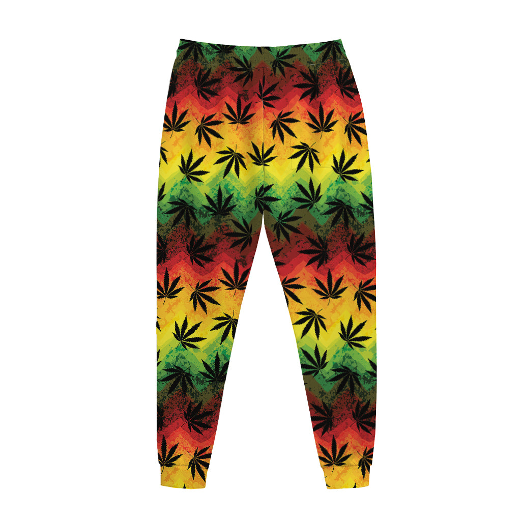 Cannabis Rasta Pattern Print Jogger Pants