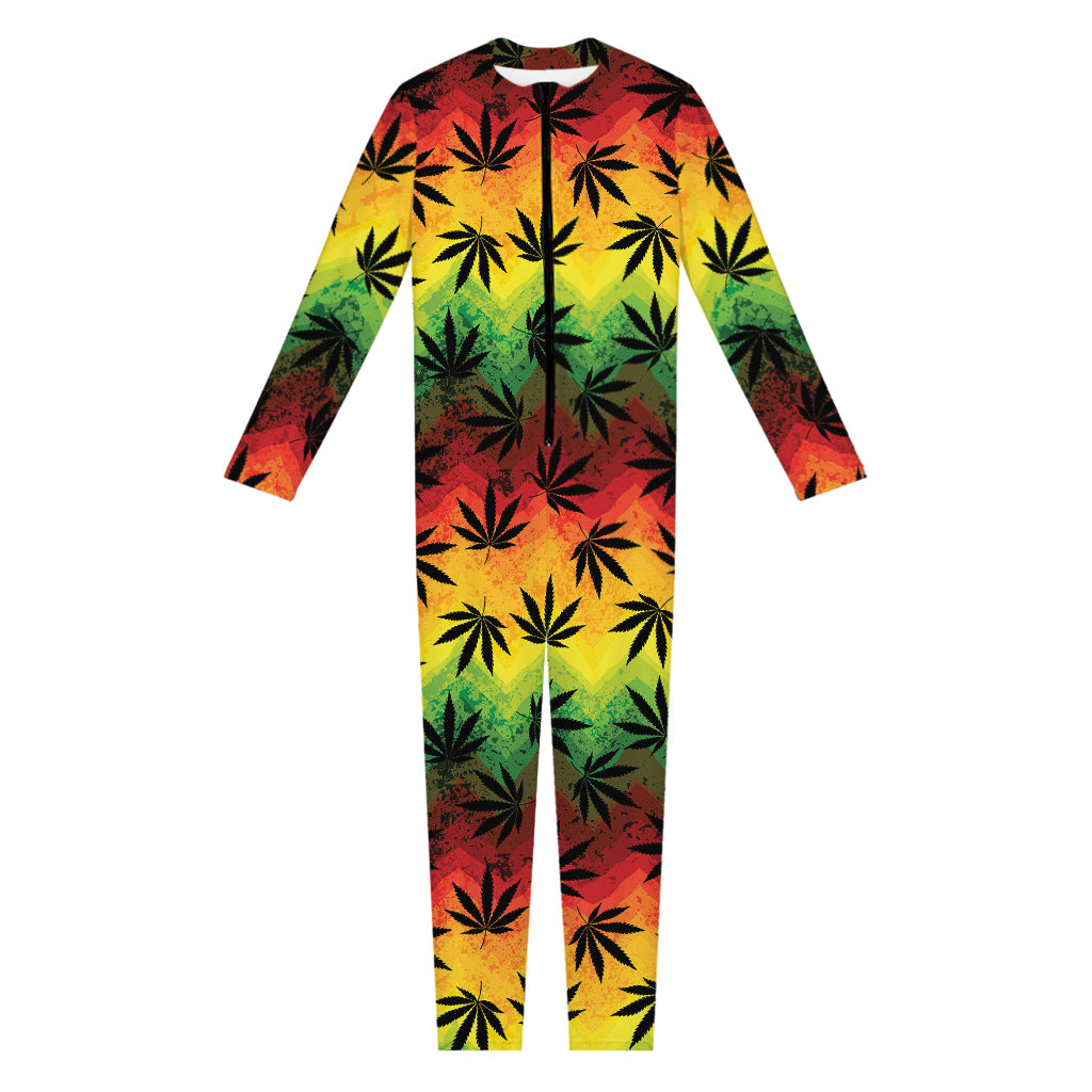 Cannabis Rasta Pattern Print Jumpsuit