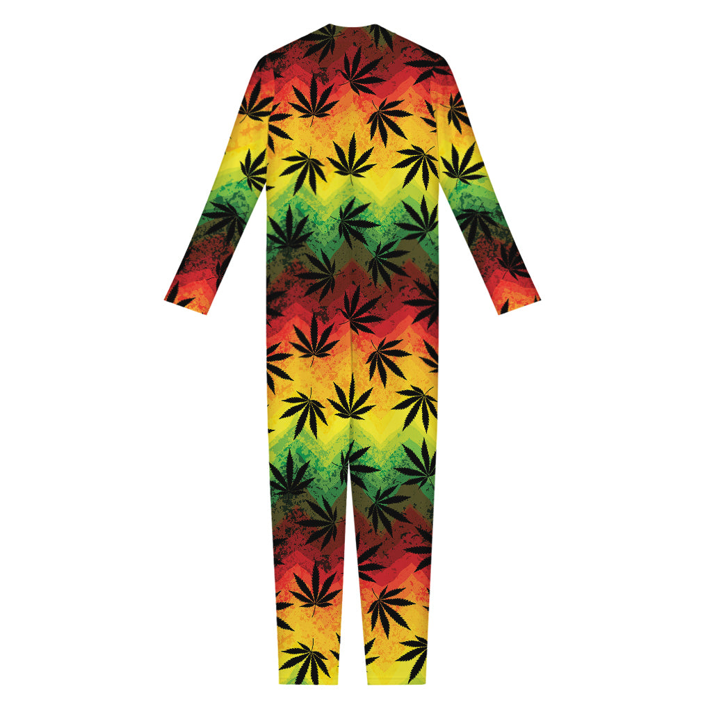 Cannabis Rasta Pattern Print Jumpsuit