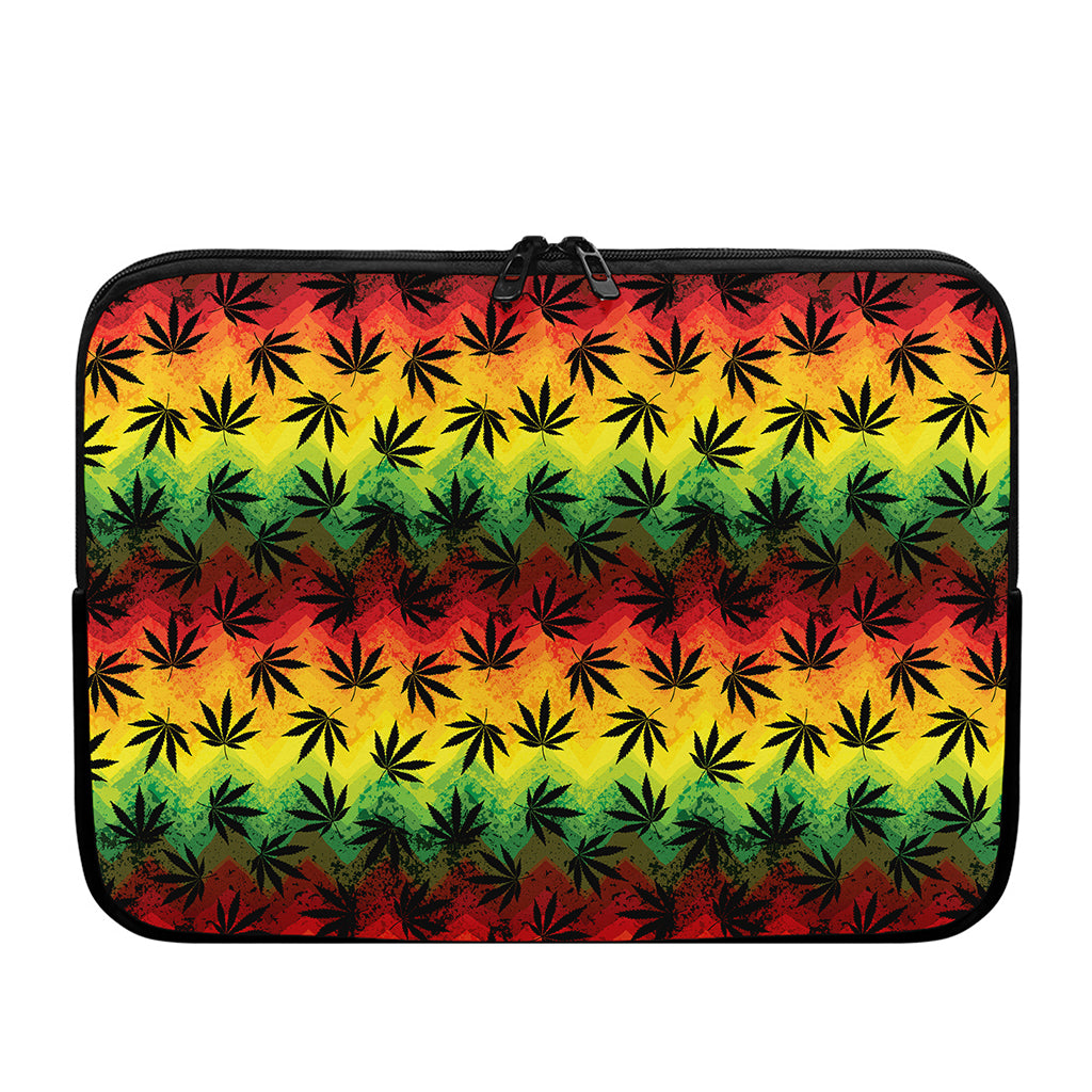 Cannabis Rasta Pattern Print Laptop Sleeve