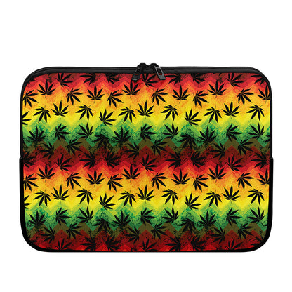 Cannabis Rasta Pattern Print Laptop Sleeve