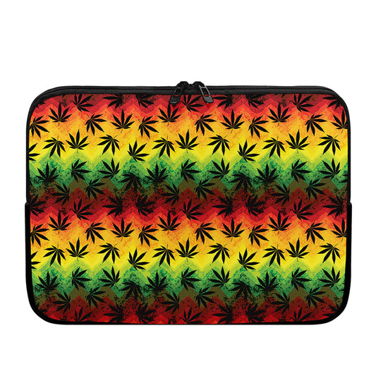 Cannabis Rasta Pattern Print Laptop Sleeve